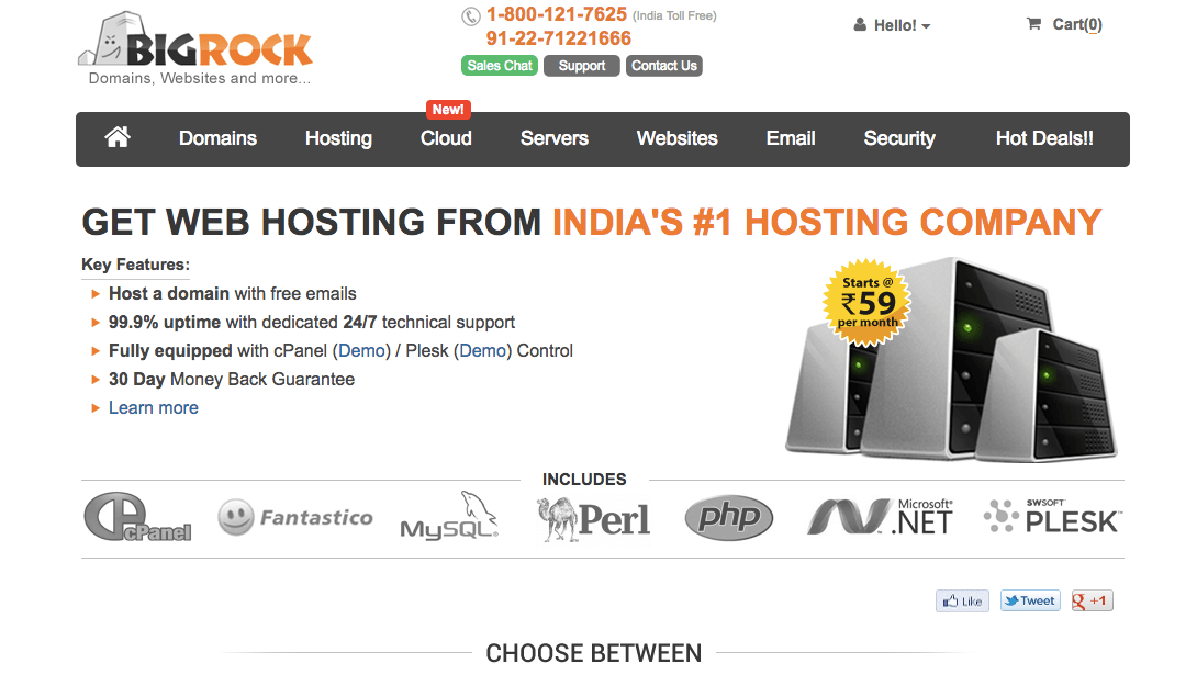 Bigrock top web hosting company