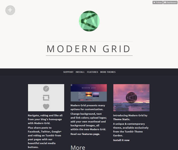 Modern Grid Tumblr theme