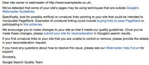 Webmaster Guidelines email