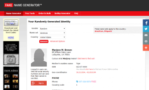 fake name generator tool