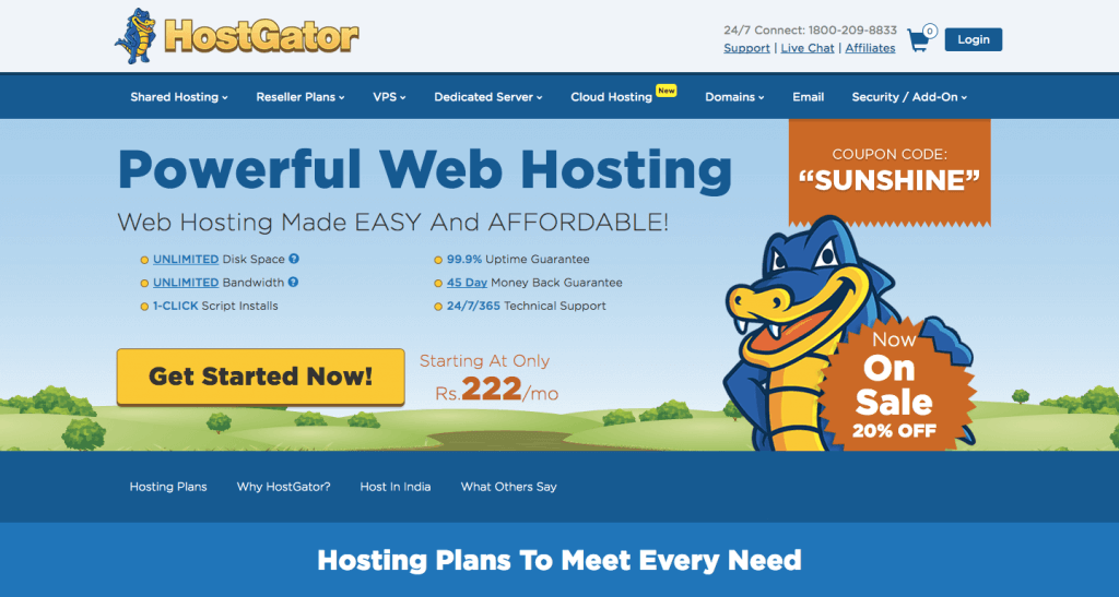 hostgator cheap hosting provider